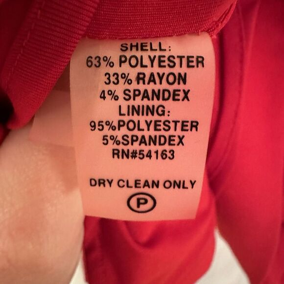 Calvin Klein Sheath Dress Size 8‎ Red Sleeveless Modern Career Classic - Picture 4 of 4